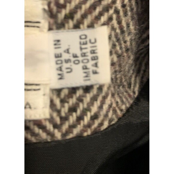 Vtg Spencer Douglas Women Wool Coat Dbl Breasted M/L Brown Herringbone Peacoat - Picture 9 of 13